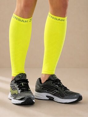 Zensah Compression Leg Sleeves | Neon Yellow | Size S/M